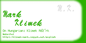 mark klimek business card
